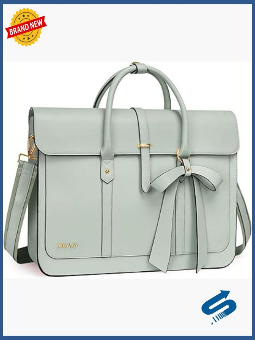 15-15.6" PU Leather Laptop Shoulder Bag Convertible Backpack Messenger Briefcase